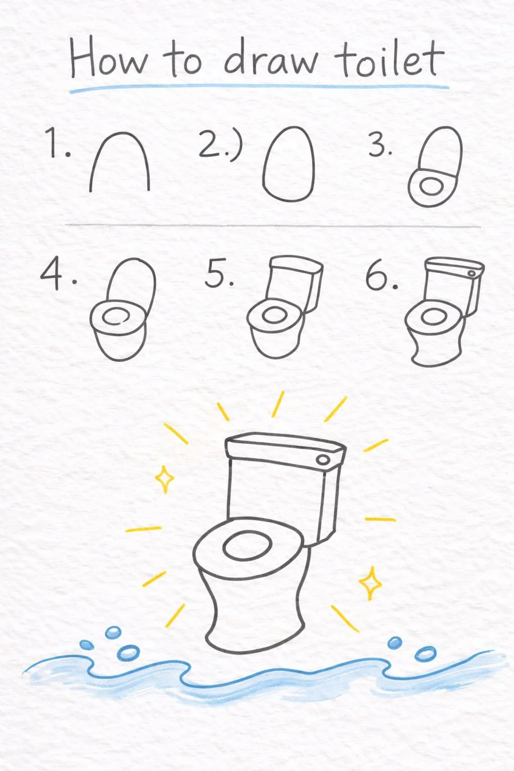 How to draw a toilet — step by step