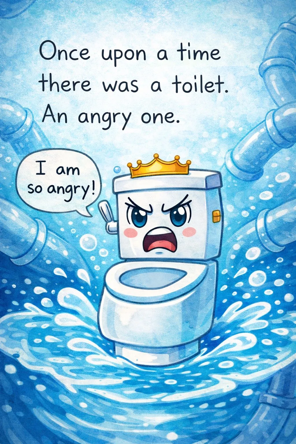Once upon a time there was an angry toilet.